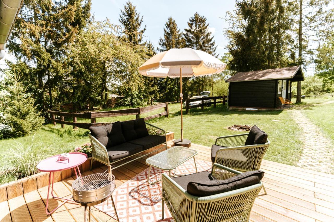 Wunderschoenes Chalet Mit Gaestehaus In Der Natur Mit Fass-Sauna Sangerhausen Buitenkant foto