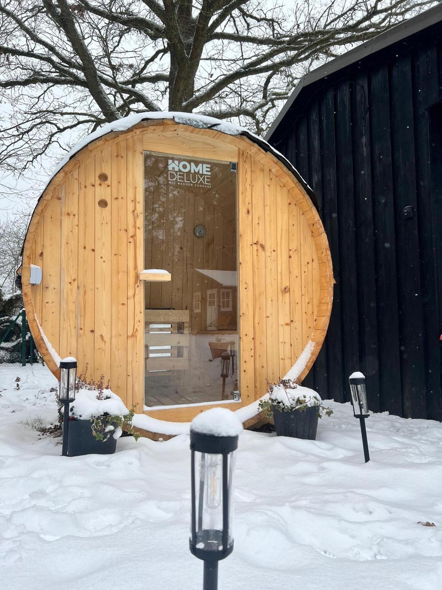 Wunderschoenes Chalet Mit Gaestehaus In Der Natur Mit Fass-Sauna Sangerhausen Buitenkant foto
